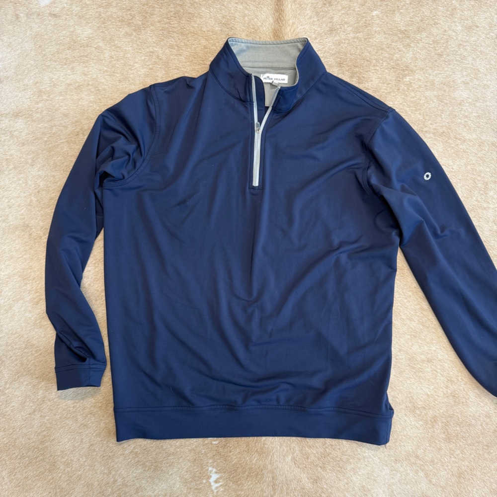 Peter Millar Navy Blue Quarter-Zip Pullover M